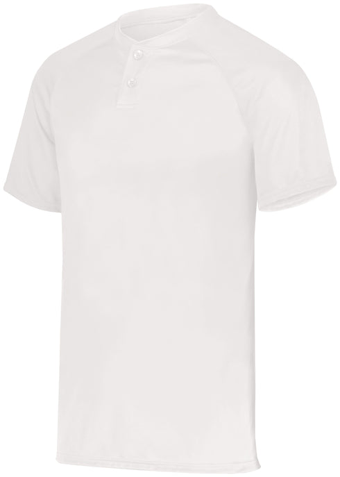 Augusta Sportswear Attain Wicking Two-Button Baseball Jersey (1565), Color 'White'